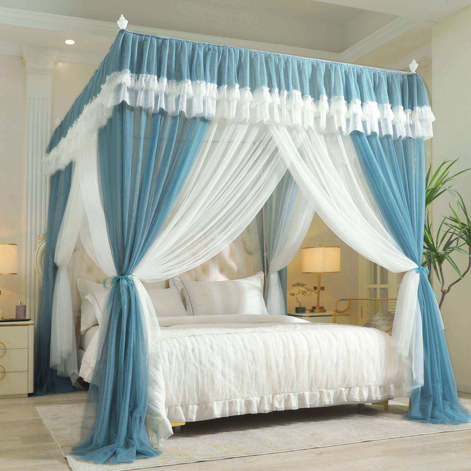 2024夏季新款双层纱蚊帐家用公主落地式三开门宫廷蚊帐加密加厚,五金/工具,五金工具箱/五金收纳箱,淘宝优惠券,粉丝福利购,淘宝优惠卷