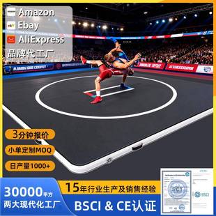 充气体操垫空翻气垫摔跤训练垫子柔道垫 跆拳道地垫PVC充气摔跤垫