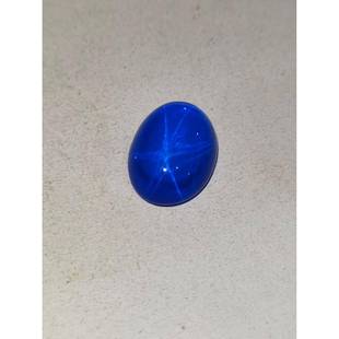 华港宝石 蛋形平底素面星光蓝宝石 合成蓝宝石弧形星光六射星线