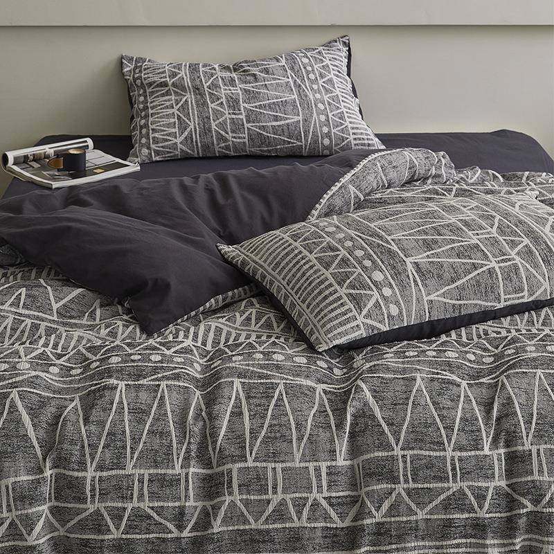 轻奢小众风色织提花全棉四件套纯棉床单被套床上用品民宿公寓学生