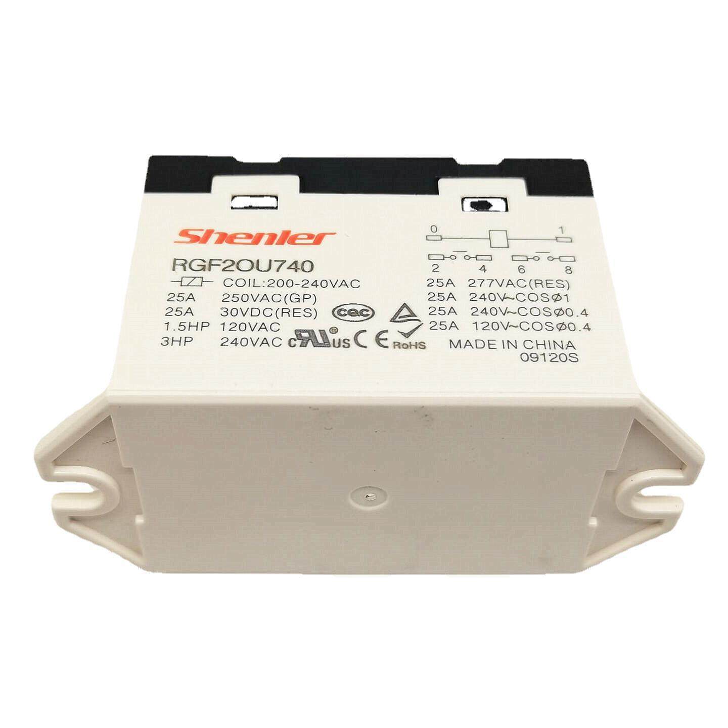 RGF2OU740 200-240VAC两组常开6脚25A250VAC申乐继电器SHENLER