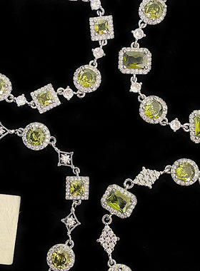 超闪橄榄绿微镶锆石方钻圆钻抽拉