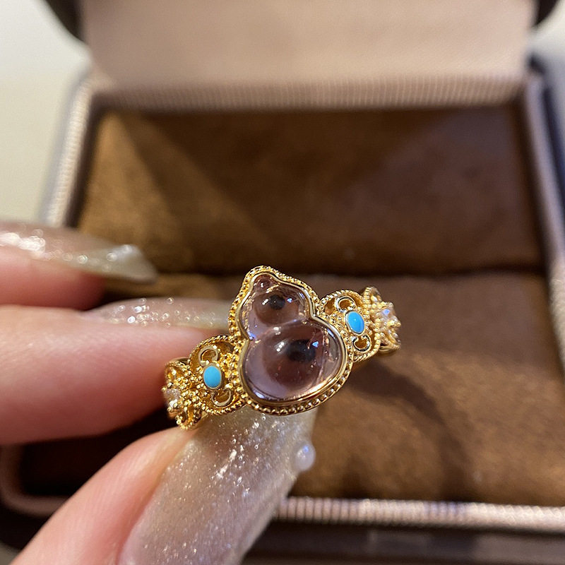 小红书同款九紫离火葫芦戒指女古法国潮珐琅彩宝紫晶葫芦福禄指环,饰品/流行首饰/时尚饰品新,戒指/指环,淘宝优惠券,粉丝福利购,淘宝优惠卷