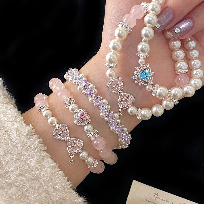 天然粉水晶施家珍珠粉色爱心