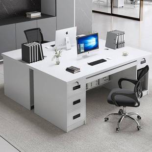 办公桌简约现代职员桌单人员工位台式办公室桌椅组合家用电脑桌子