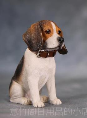 正品JXK比格犬米格鲁可犬模型 玩小型仿真兵人动物潮摆件幼爱狗手