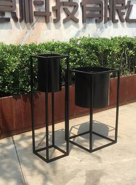 花箱城街市道园美化林景区公园大厅HX-48-01花盆代简约现不锈钢花