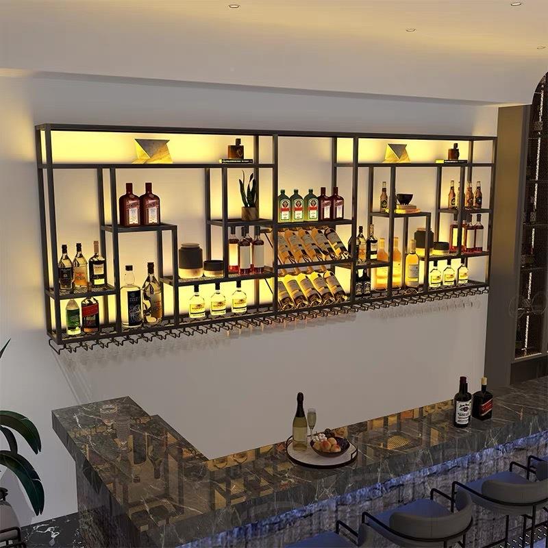 酒吧吧铁艺酒架置物上架酒铁艺红酒柜台壁挂酒餐水架展示架厅前台