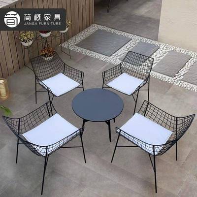 户外庭院桌椅组合休闲露天防雨防晒咖啡店外摆桌椅民宿阳台三件套