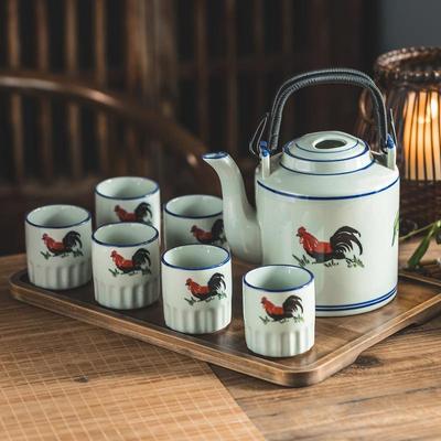 提梁壶冷水壶家用凉水壶套装陶瓷凉开水壶泡茶专用公鸡茶具泡茶壶