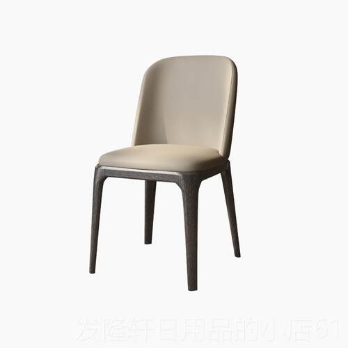 高档广巢简约软包实木真皮餐家用意式简餐厅设椅计师极吃款无扶手