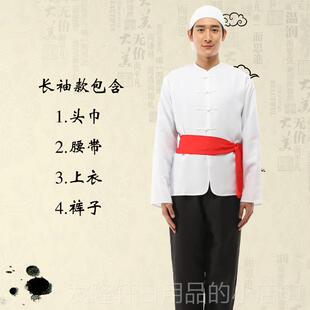 高档陕北民农阿宝土表演服男平民百腰鼓舞蹈服赛姓龙舟服演出服装