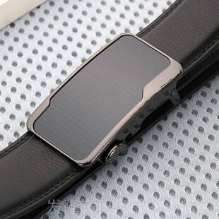 高档内穿式皮带自动扣男内扣腰带真皮黑色裤带牛皮青中年闲年士商