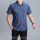 短袖 24韩港风宽松休闲 纯棉男士 高档潮夏季 牛仔薄款 衬20衫 衬衫 年