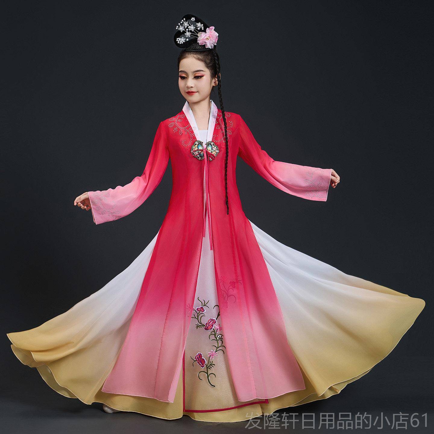 高档湘云飞舞服古剧典飘逸桃李杯目团扇中国风艺考儿曲童演出蹈戏图片