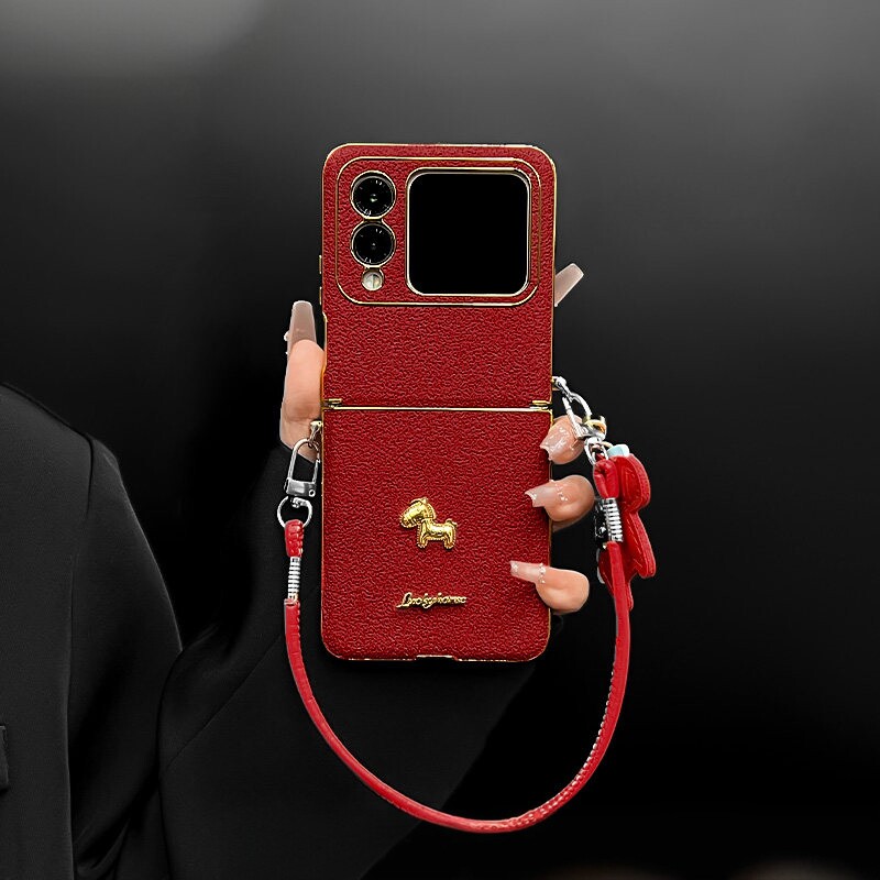 适用华为novaflip手机壳保护套创意折叠屏新年款小马novaflip s折叠外壳手绳翻盖防摔时尚简约高级感全包女款