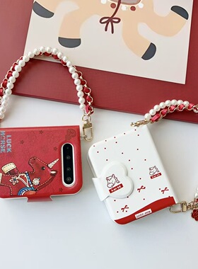 马年新款适用华为purax手机壳pocket2笔记本彩绘卡通中轴全包防摔折叠屏p50pockets保护套nova Flip典藏版女