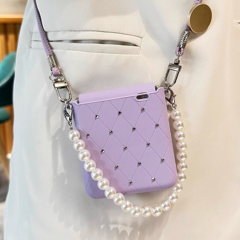 新款适用荣耀MagicVFlip手机壳折叠屏小米mixflip2斜挎高级感腕带保护壳中轴保护手提防摔全包保护套护轴镶钻