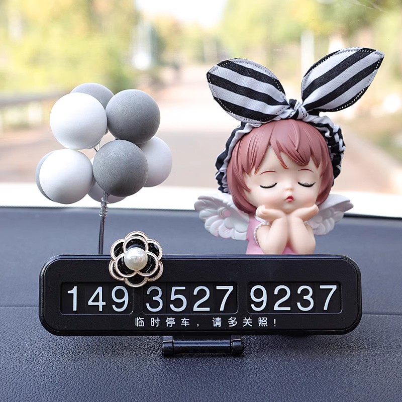 车载电话号码牌女士专用品汽车用临时停车移车内饰数字摆件挪车卡