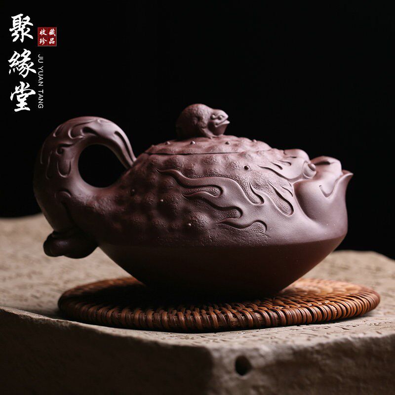 宜兴原矿紫砂壶金蟾壶纯全手工名家仿古石瓢壶泡茶壶功夫茶具茶器