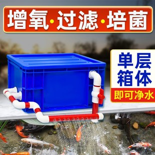 鱼缸过滤周转箱水循环系统鱼池滴流盒净水循环室外沼泽龟缸过滤箱