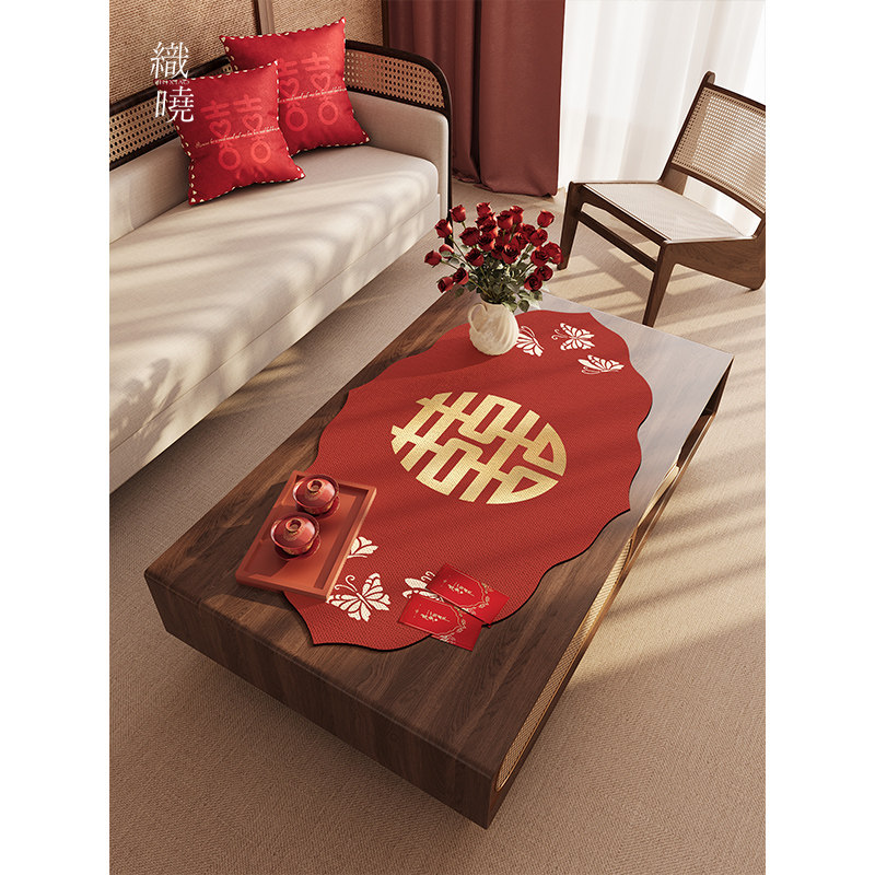 结婚喜庆红色花朵喜事装饰布置茶几桌垫防烫桌布新婚婚礼摆台盖布,居家布艺,桌布,淘宝优惠券,粉丝福利购,淘宝优惠卷