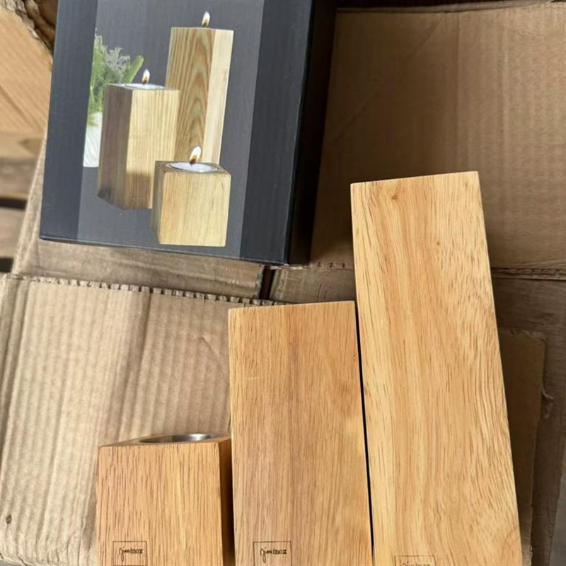 极简意式 实木烛台复古蜡烛台 原木树桩 创意家居婚庆咖啡吧摆件