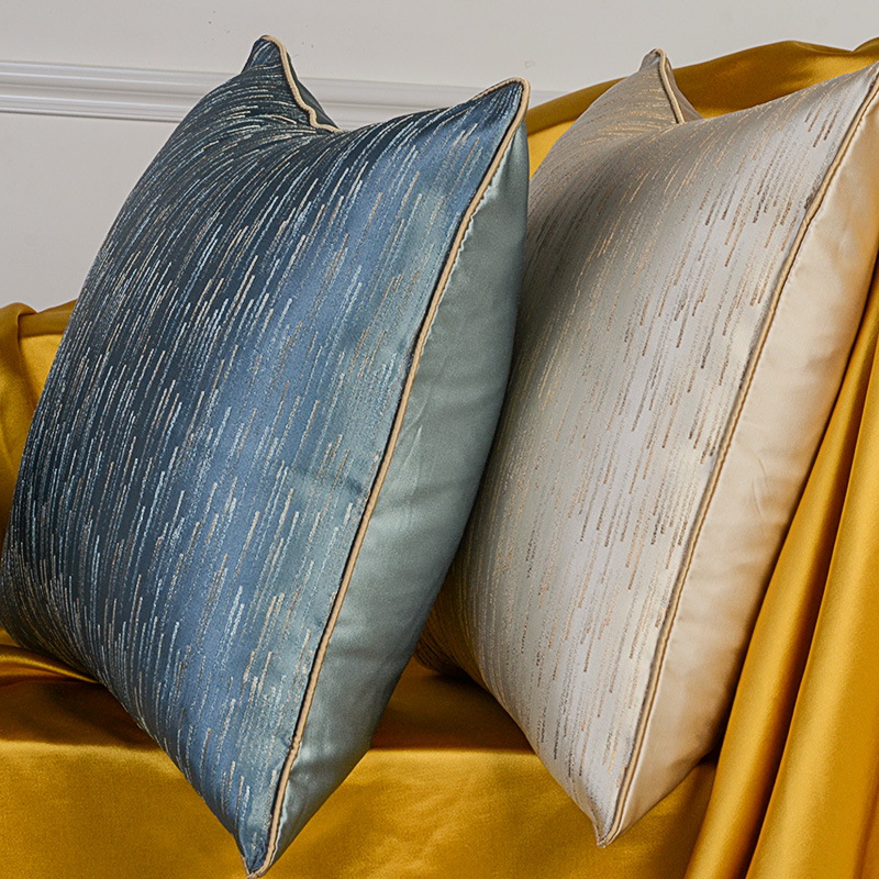 欧式绸缎抱枕样板间客厅沙发靠枕枕头靠背套椅子靠垫腰枕靠包蓝色