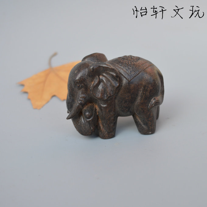 印尼沉香木雕刻手把件大小象家居饰品吉祥汽车用品摆件文玩工艺品