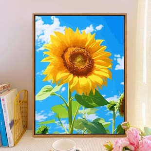 向阳而生治愈向日葵装饰画花卉治愈阳光成品彷油画卧室客厅摆挂画