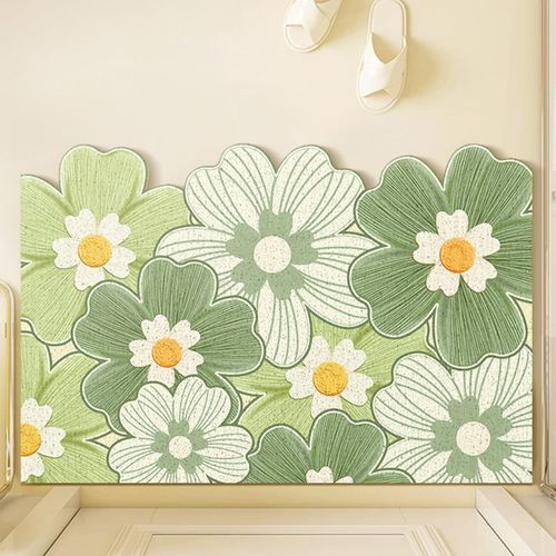 花卉丝圈地垫入户门垫进门垫门口蹭土地毯入门户清新垫可裁剪地毯