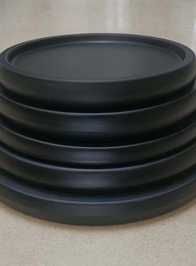 防水花盆鱼缸底座圆形竹木底托花瓶奇石工艺品摆件盆栽展示盘