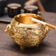 云纹狮首黄铜烟灰缸客厅茶几办公室复古中式 摆件礼品 烟缸创意个性