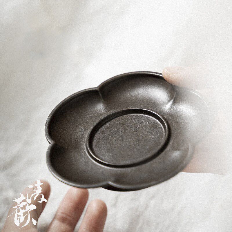 清欢丨复古铜制梅花壶承 干泡台功夫茶具盖碗托杯托茶席茶道配件