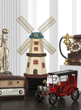 翡丽现代荷兰风车创意摆件家居酒柜客厅电视柜玄关装饰工艺品摆设