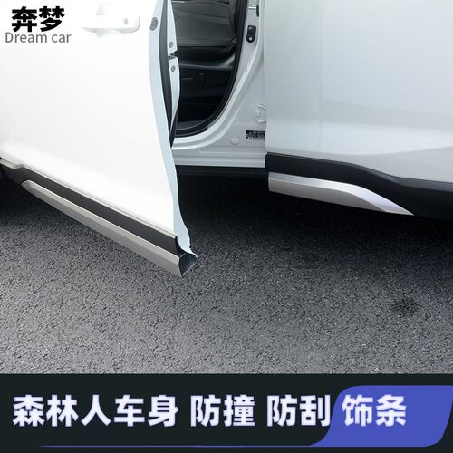 适用19-24款斯巴鲁森林人门边条车身饰条改装防撞条防擦保护板贴
