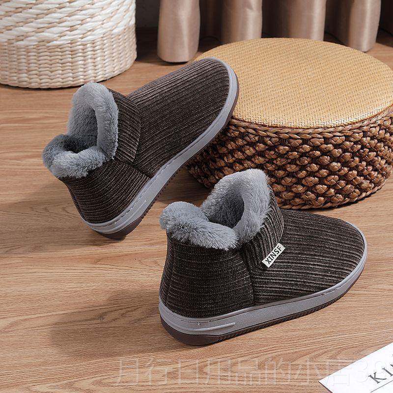 正品老北京老鞋女秋冬加绒加厚居家棉包头棉拖鞋居外穿中家年妈妈