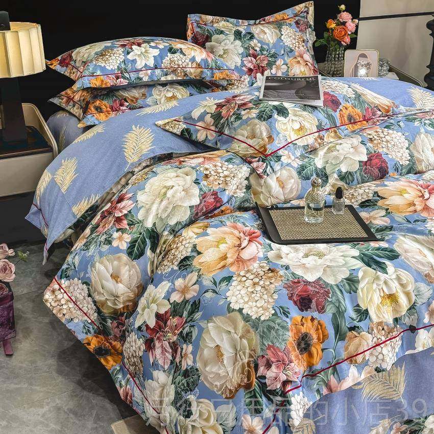 正品欧式提上花棉加厚磨毛保四件套全纯棉婚庆床品床用品4件套秋