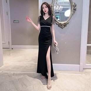 正品夜师女装足疗店桑长拿技工作服长款裙夜总会性感气质公关佳丽