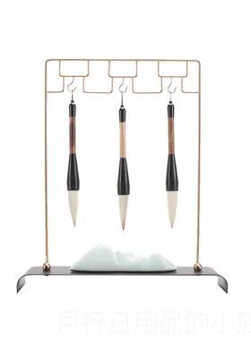 正品现约代简新中式禅意书室房件 办公样板房间摆毛笔架笔挂软装