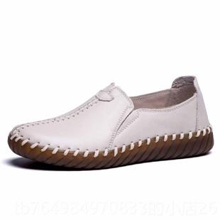 单鞋 软底妈妈鞋 一真脚蹬女鞋 20皮25年夏季 软皮底牛筋 休闲平鞋 正品