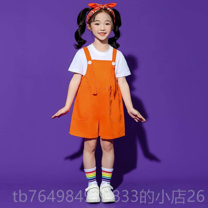 正品六儿一儿童演出服彩背啦带裤男女童幼园舞蹈毕色业照合唱表演
