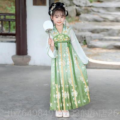 正品汉服男童夏季薄款儿一国六学演出服中国古装超仙女童风唐装短