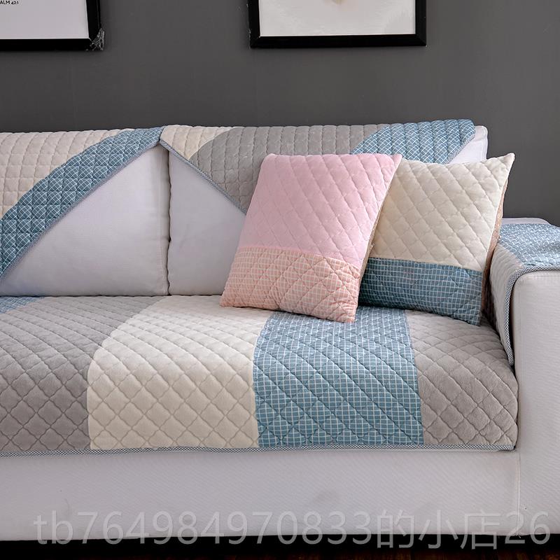 正品冬季绒短毛沙发垫布艺防约滑垫子北欧简坐现代法兰绒皮沙发巾