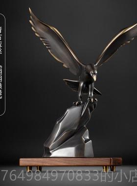 正品轻高档铜展宏图家居客厅乔迁开业公办室桌面玄奢关装饰老大鹰