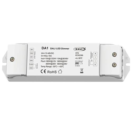DA1 单路恒压PUSH调光器 DC12-48V DALI-2 对数调光曲线数字调光