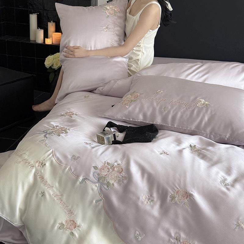 高档A类母婴级100兰精天丝四件套夏季莱赛尔冰丝床单被套床上用品