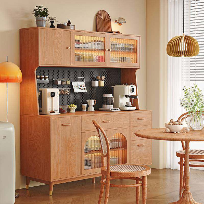 实木餐边柜靠墙一体柜子储物柜现代简约茶水柜客厅置物柜厨房橱柜