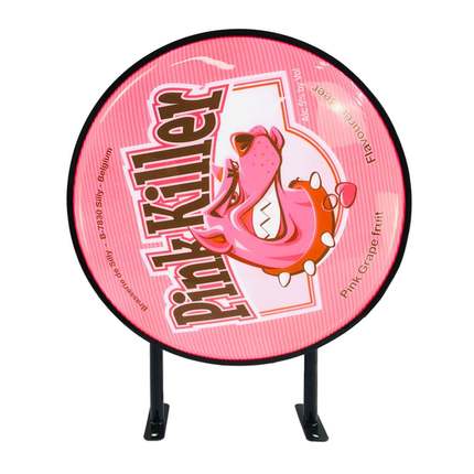 户外亚克力吸塑灯箱LED圆形方形广告牌双面UV画面侧挂式挂墙灯箱