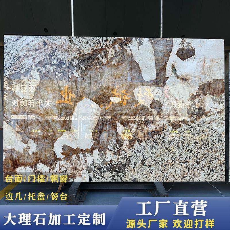 厂家天然大理石台面开放式厨房中岛操作台耐高温抗腐蚀防水防污